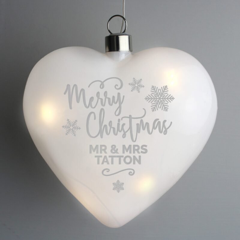 Personalised Merry Christmas LED Heart - Image 4