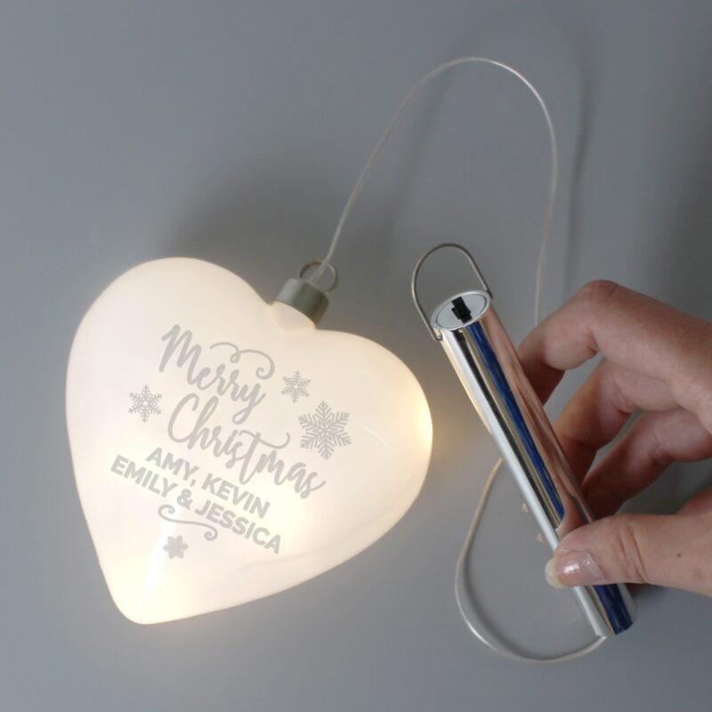 Personalised Merry Christmas LED Heart - Image 5
