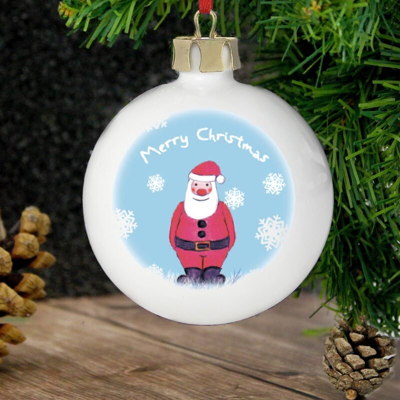 Personalised Snow Scene Santa Bauble - Image 7