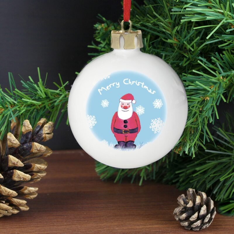 Personalised Snow Scene Santa Bauble - Image 6