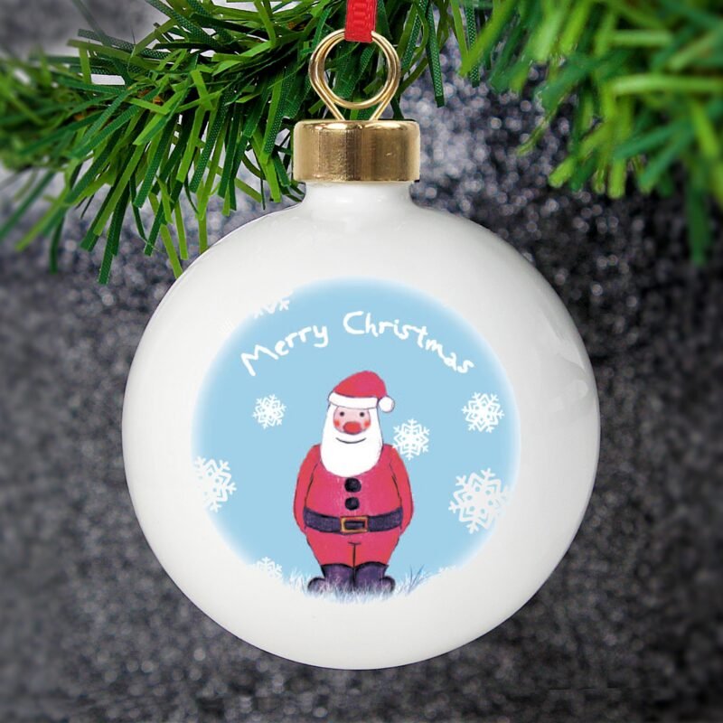 Personalised Snow Scene Santa Bauble - Image 5