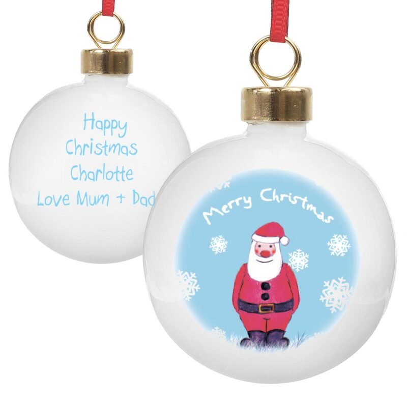 Personalised Snow Scene Santa Bauble - Image 4