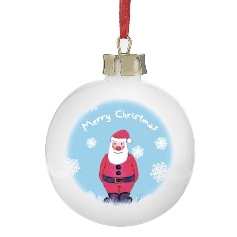 Personalised Snow Scene Santa Bauble - Image 3