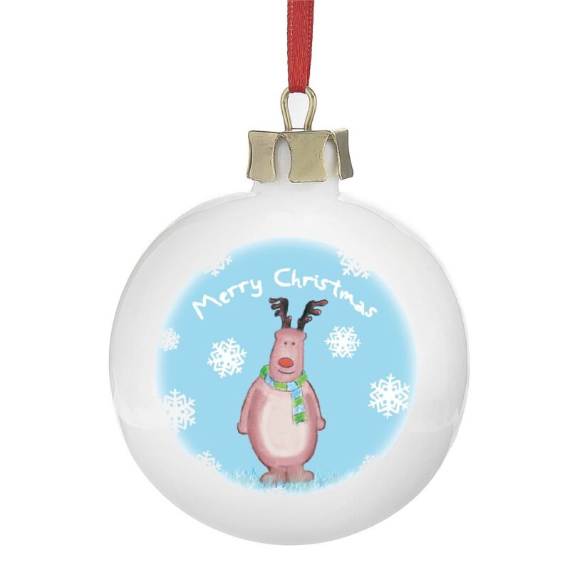 Personalised Snow Scene Rudolph Bauble - Image 3