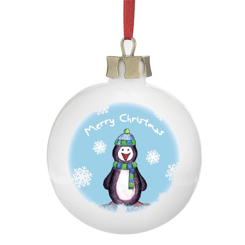 Personalised Snow Scene Penguin Bauble - Image 3