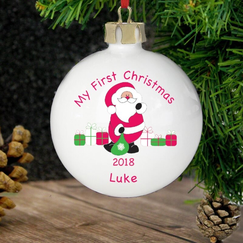 Personalised Santa with Presents Bauble