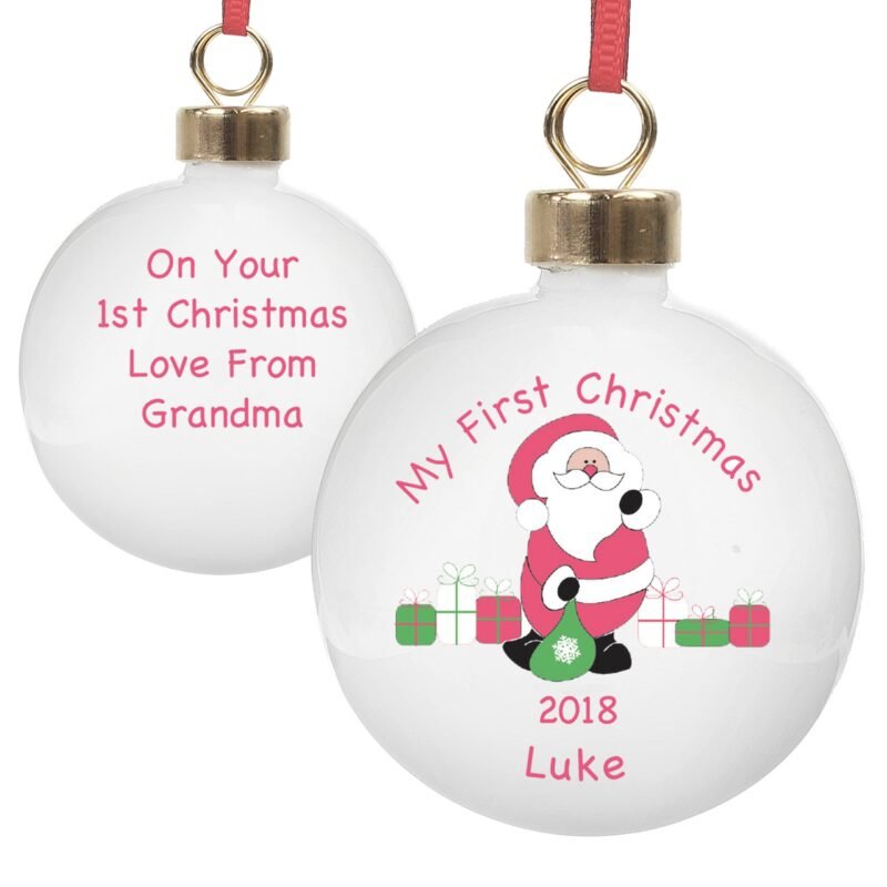 Personalised Santa with Presents Bauble - Image 5