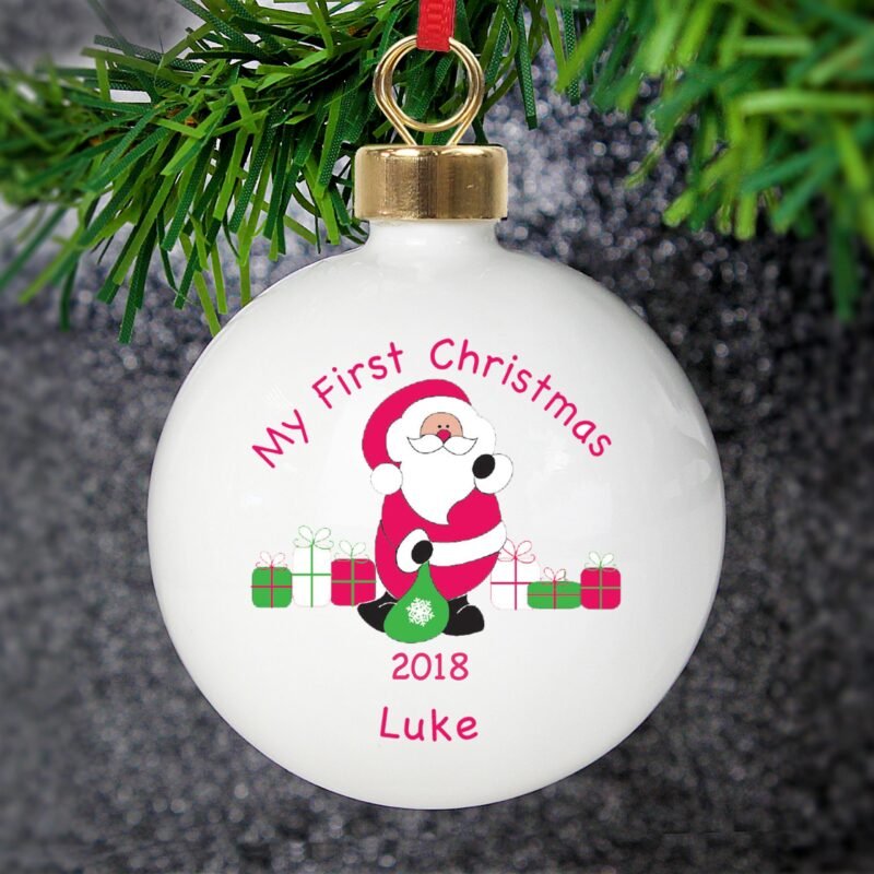 Personalised Santa with Presents Bauble - Image 3