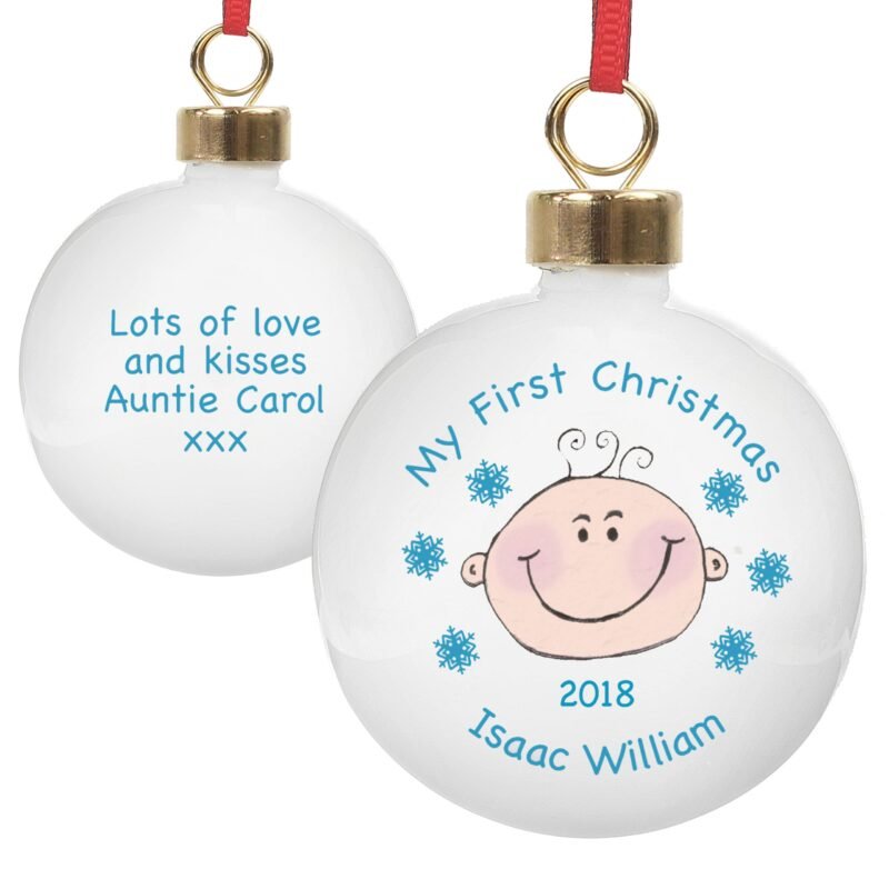 Personalised Baby Boy My First Christmas Bauble - Image 5