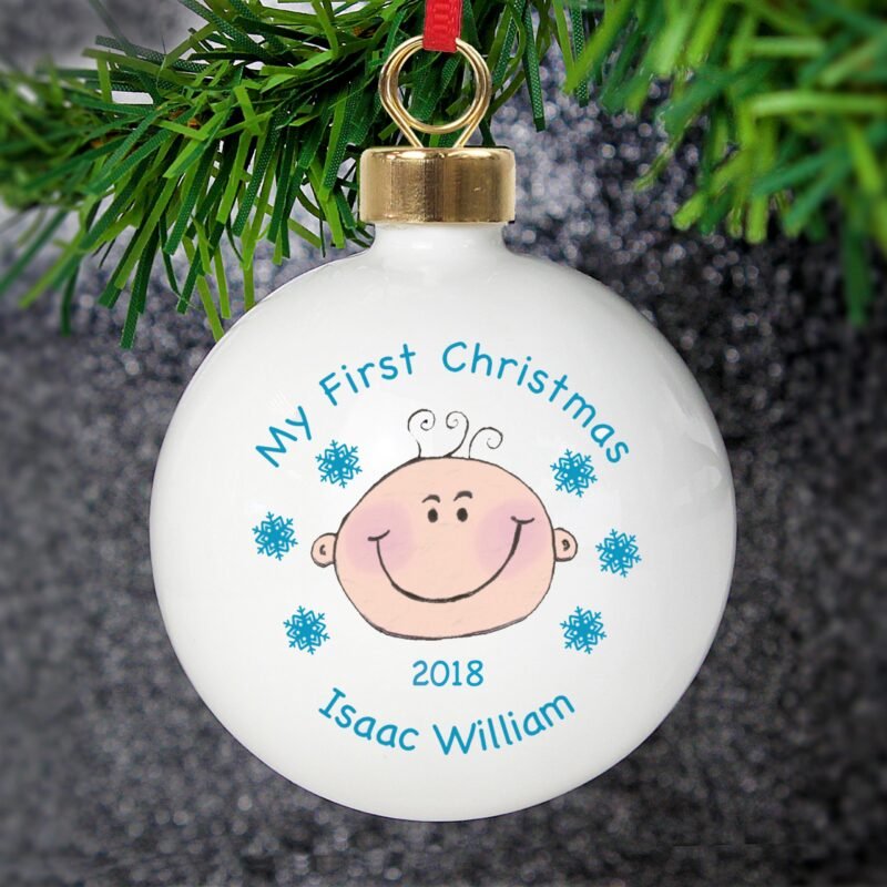 Personalised Baby Boy My First Christmas Bauble - Image 4