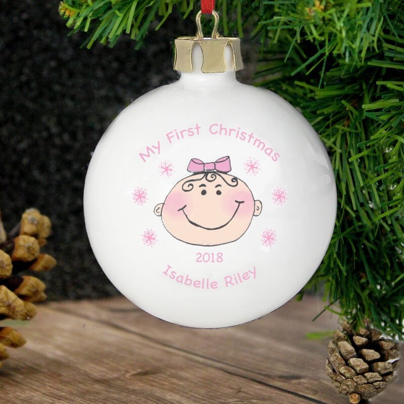 Personalised Baby Girl My First Christmas Bauble - Image 6