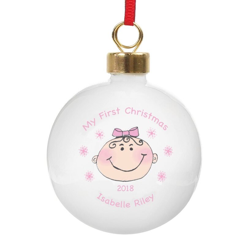 Personalised Baby Girl My First Christmas Bauble - Image 5