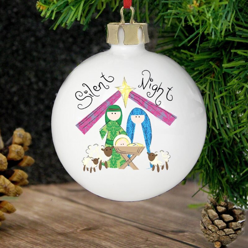 Personalised Nativity Silent Night Bauble - Image 7