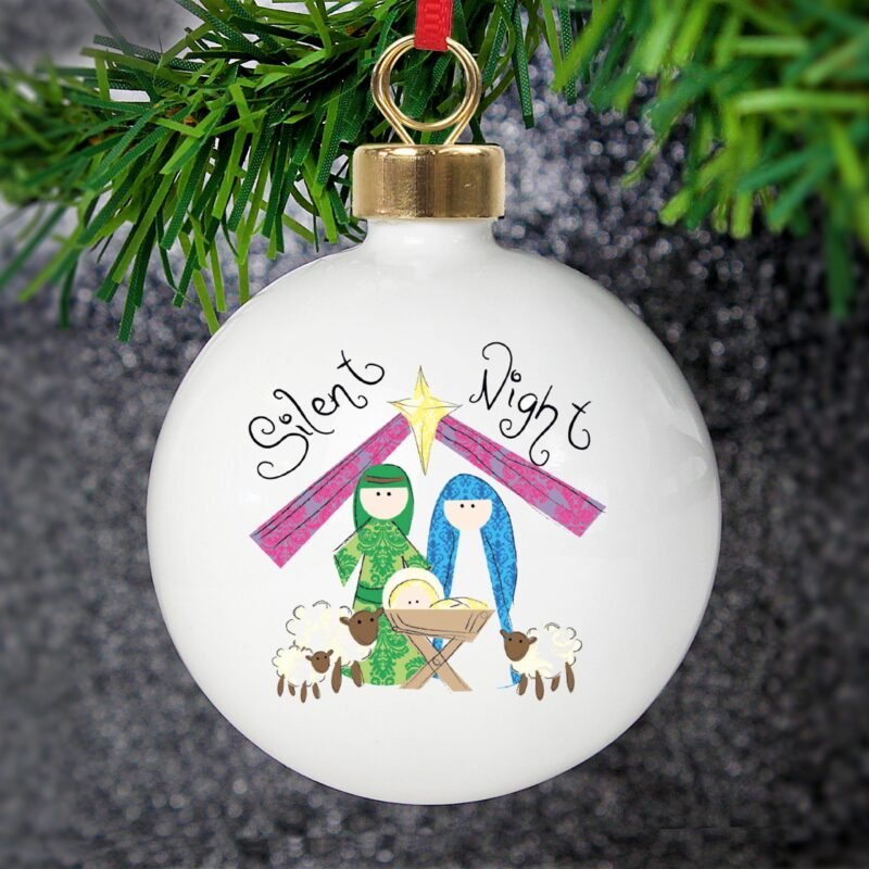 Personalised Nativity Silent Night Bauble - Image 5