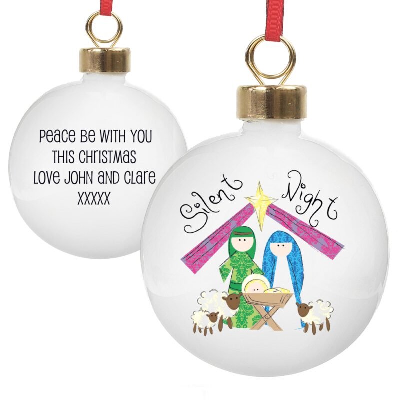 Personalised Nativity Silent Night Bauble - Image 4