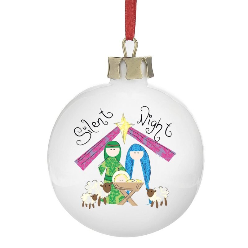 Personalised Nativity Silent Night Bauble - Image 3