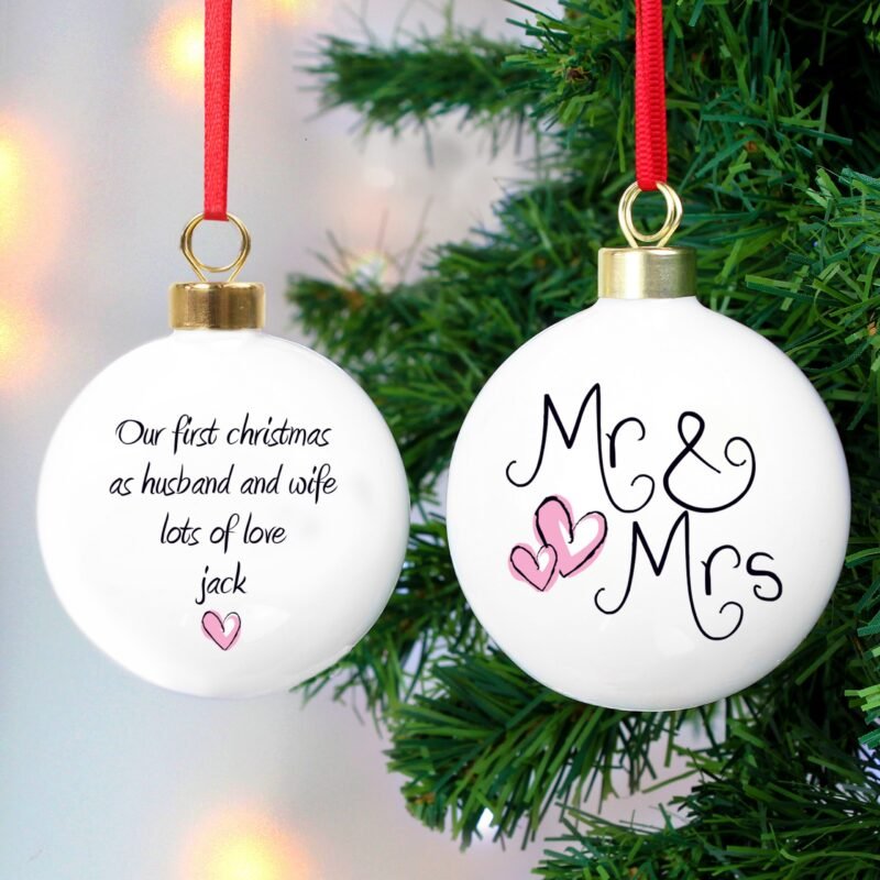 Personalised Mr & Mrs Bauble