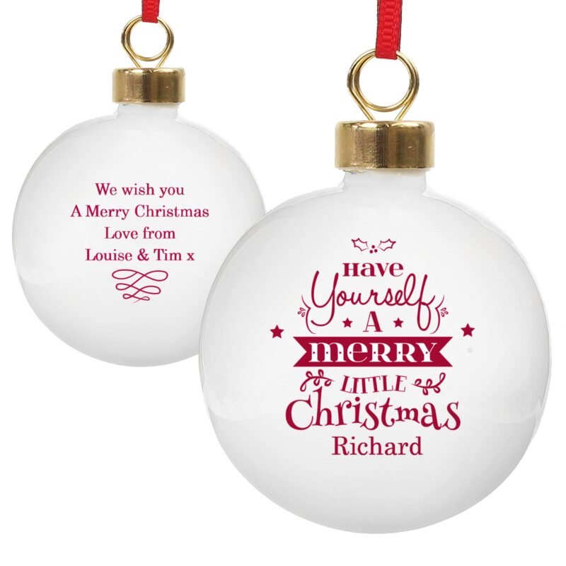 Personalised Merry Little Christmas Bauble - Image 2