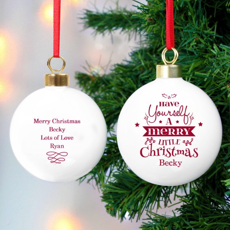 Personalised Merry Little Christmas Bauble - Image 3