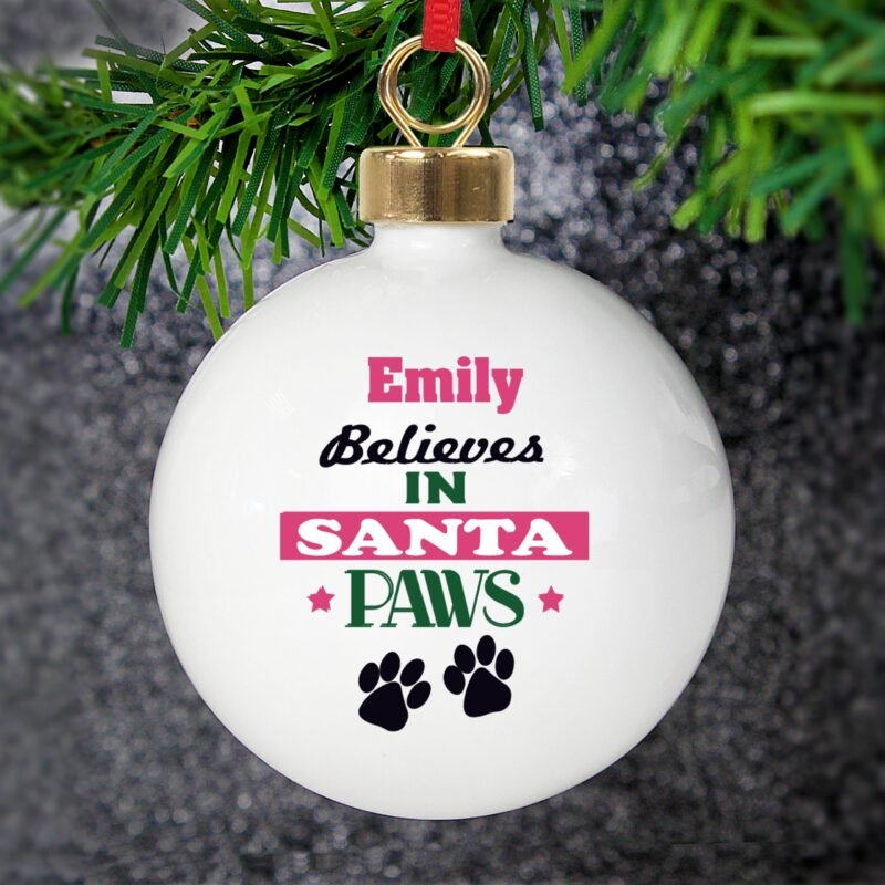 Personalised Santa Paws Bauble - Image 7