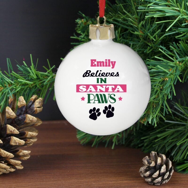 Personalised Santa Paws Bauble - Image 6