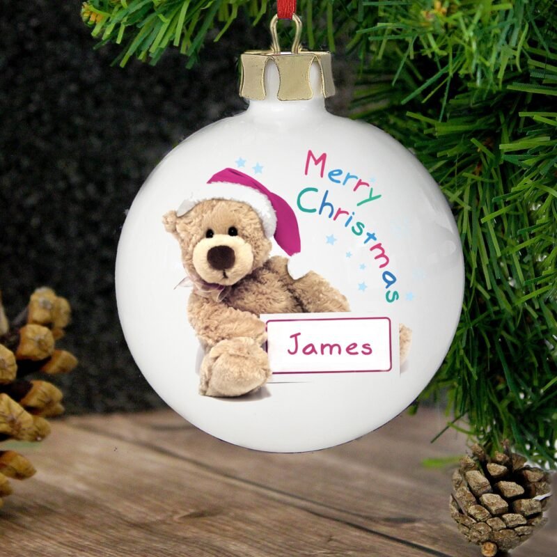 Personalised Teddy Christmas Bauble - Image 7