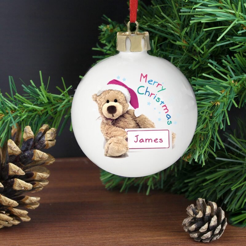 Personalised Teddy Christmas Bauble - Image 6