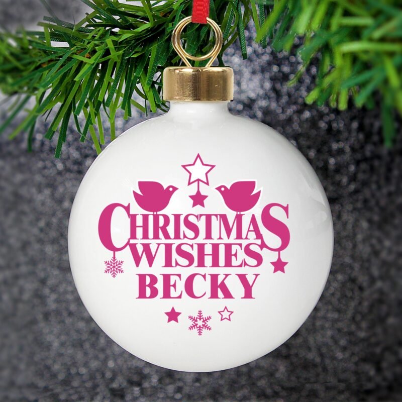 Personalised Christmas Wishes Bauble - Image 6