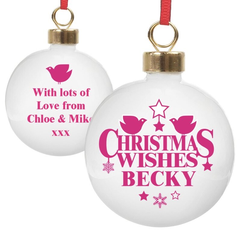 Personalised Christmas Wishes Bauble - Image 4