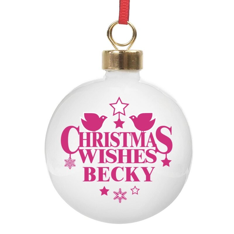 Personalised Christmas Wishes Bauble - Image 3