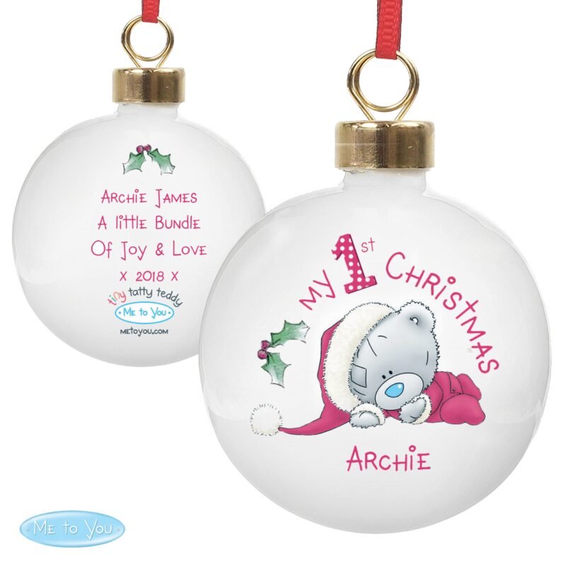 Personalised Me To You My 1st Christmas Bauble - Image 6