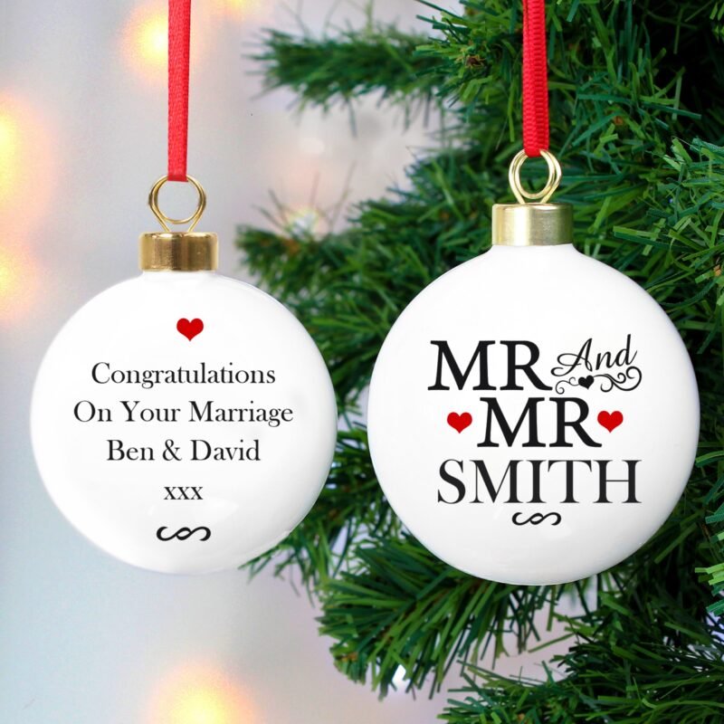 Personalised Mr & Mr Bauble - Image 3
