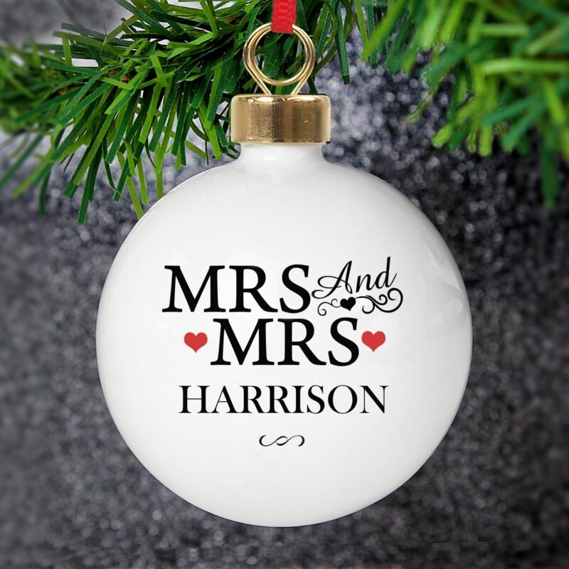 Personalised Mrs & Mrs Bauble - Image 7