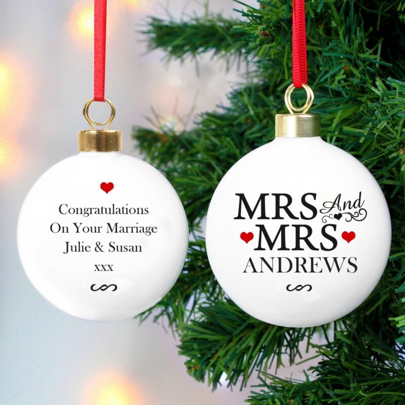 Personalised Mrs & Mrs Bauble - Image 5
