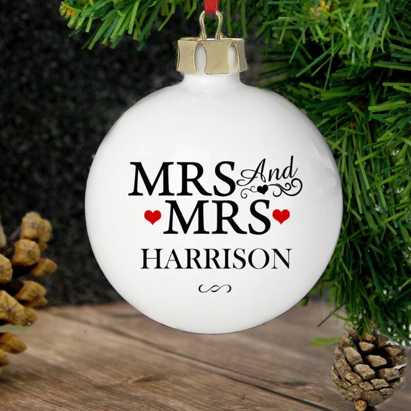 Personalised Mrs & Mrs Bauble - Image 4