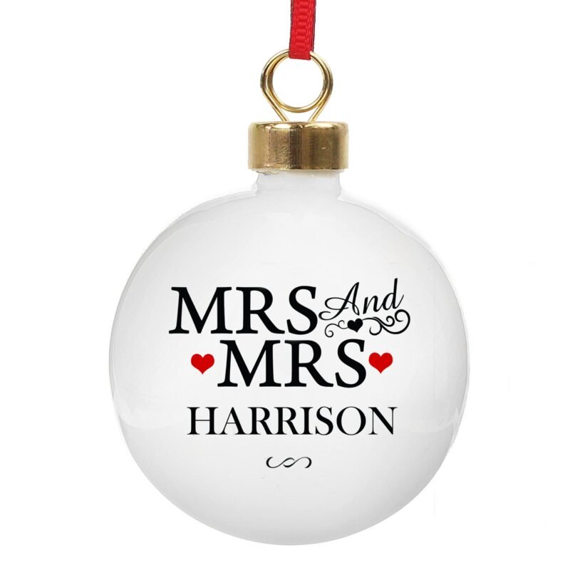 Personalised Mrs & Mrs Bauble - Image 3