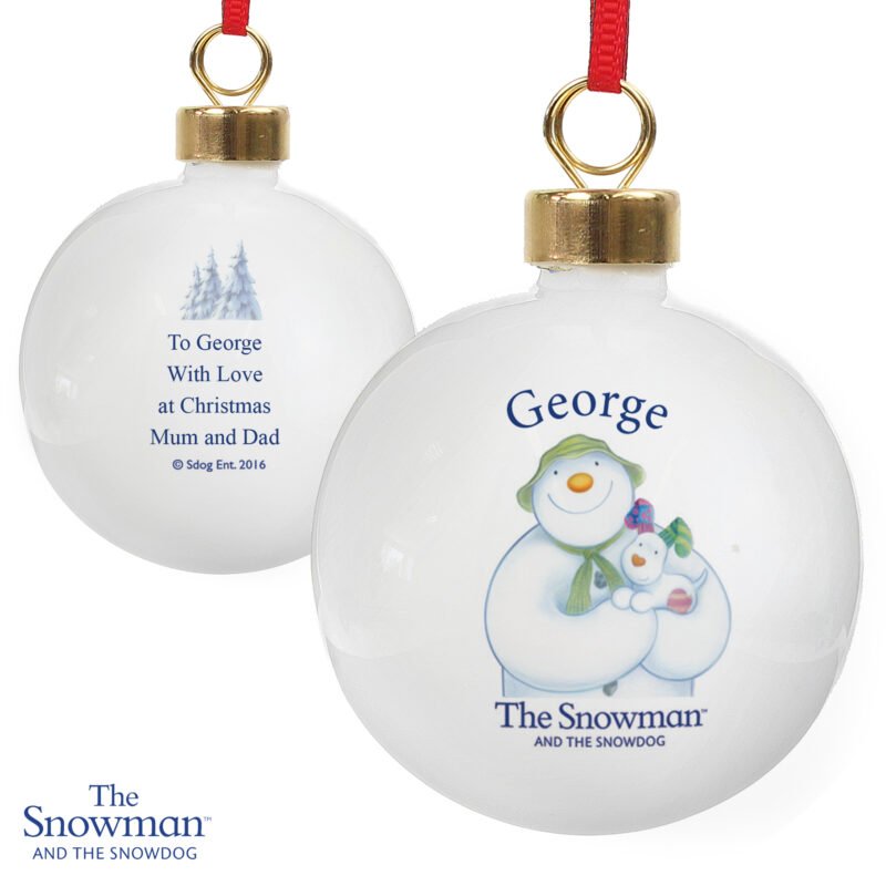 Personalised The Snowman and the Snowdog Bauble - Image 3