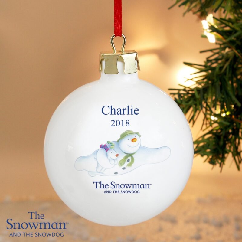 Personalised The Snowman and the Snowdog Flying Bauble - Image 5