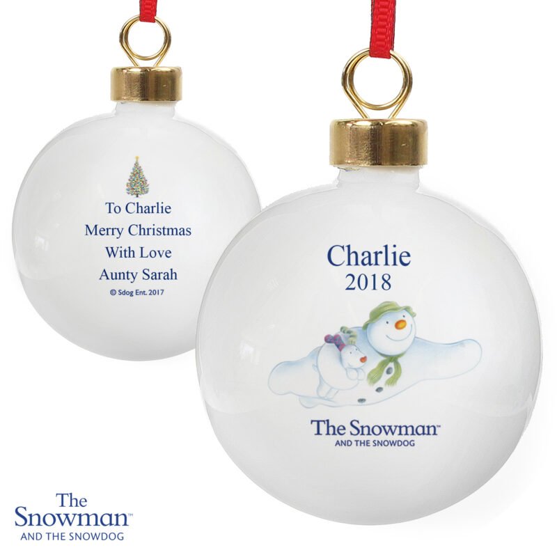 Personalised The Snowman and the Snowdog Flying Bauble - Image 4
