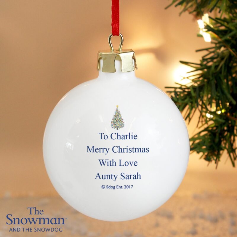 Personalised The Snowman and the Snowdog Flying Bauble - Image 3