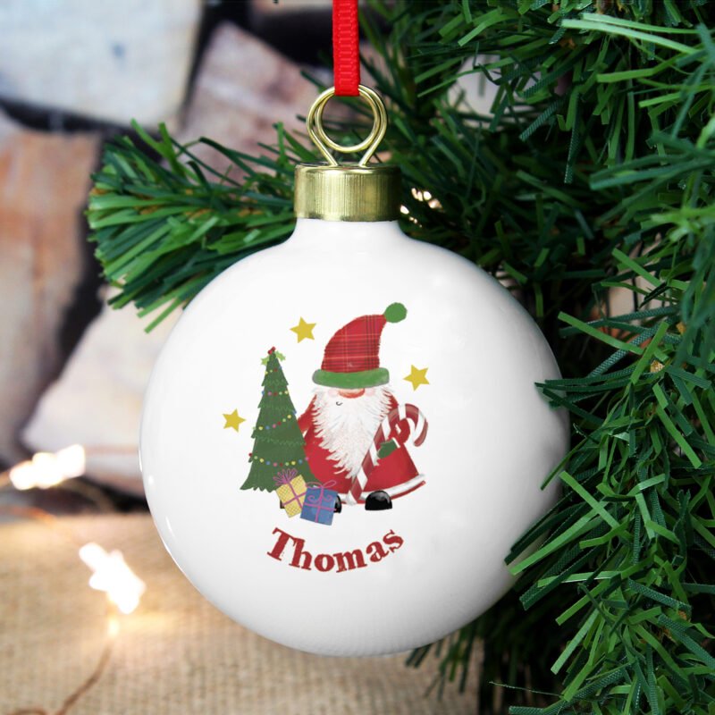 Personalised Tartan Santa Bauble - Image 4
