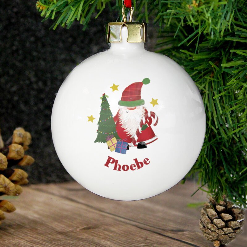 Personalised Tartan Santa Bauble - Image 2