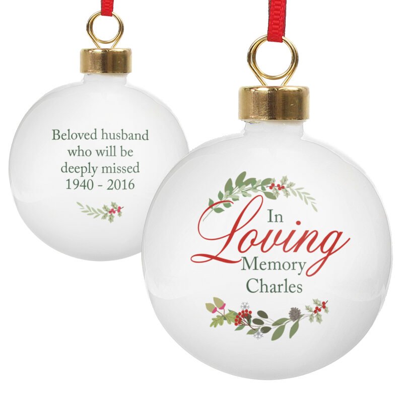 Personalised In Loving Memory Wreath Bauble - Image 3