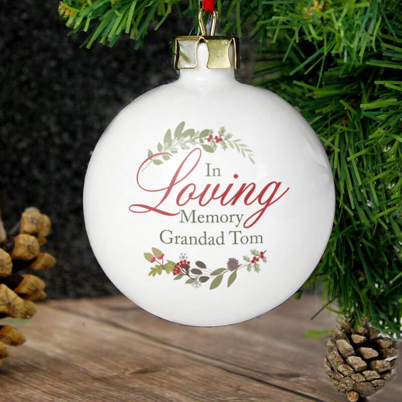 Personalised In Loving Memory Wreath Bauble - Image 2
