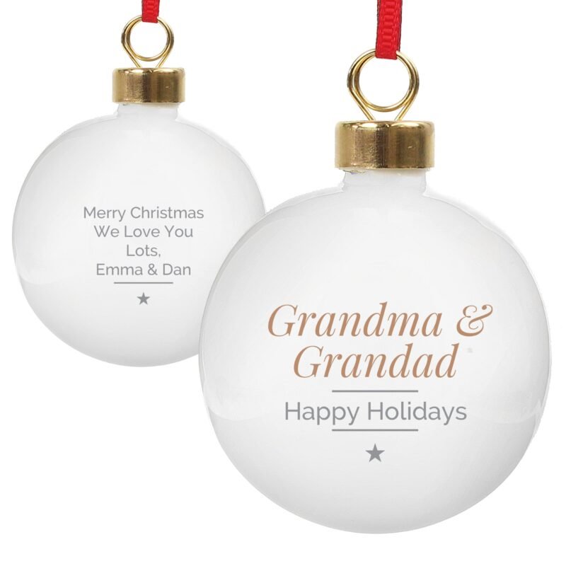 Personalised Classic Gold Star Christmas Bauble - Image 2