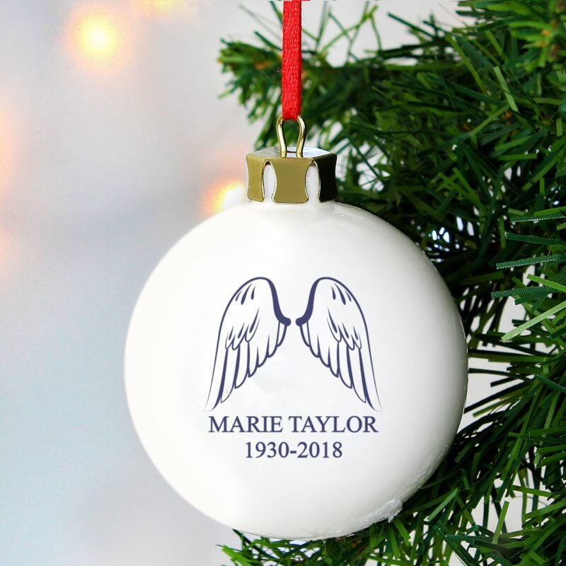 Personalised Angel Wings Bauble - Image 7