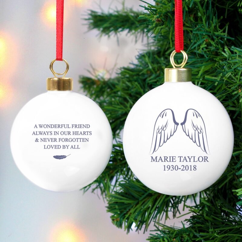 Personalised Angel Wings Bauble - Image 5