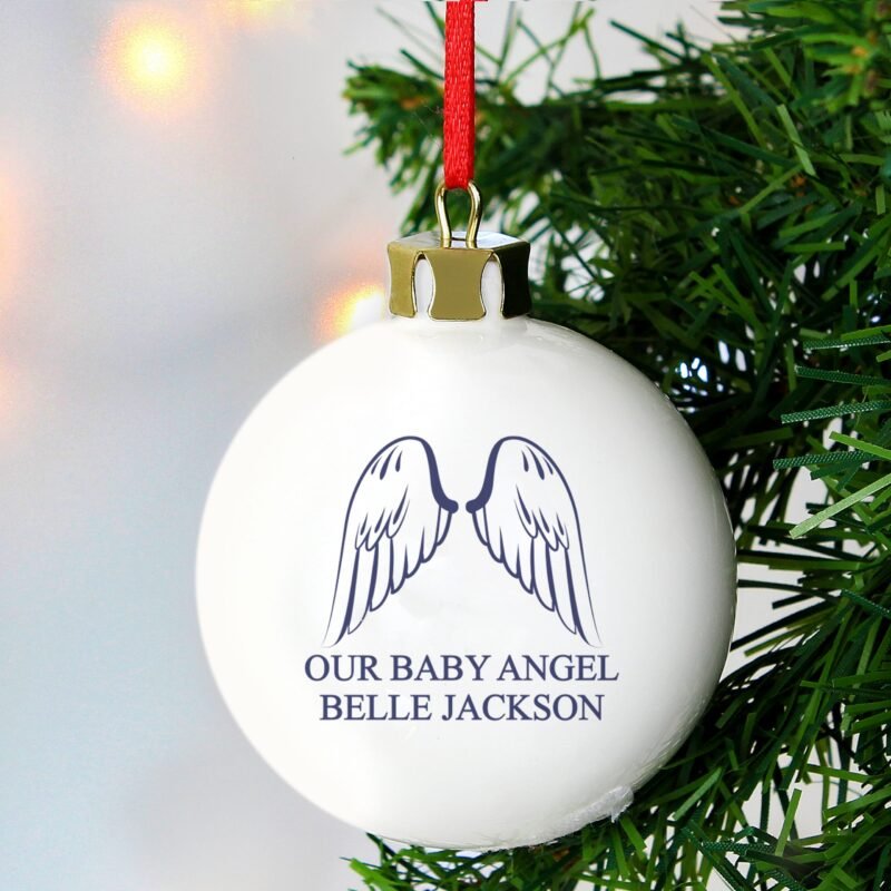 Personalised Angel Wings Bauble - Image 4