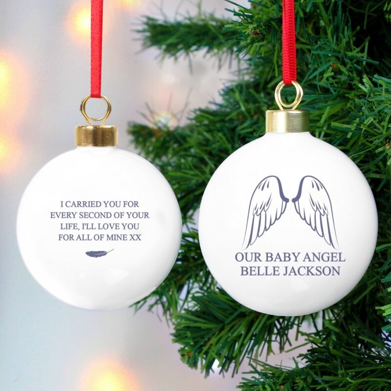 Personalised Angel Wings Bauble - Image 3