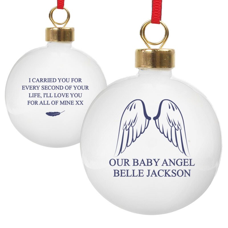 Personalised Angel Wings Bauble - Image 2